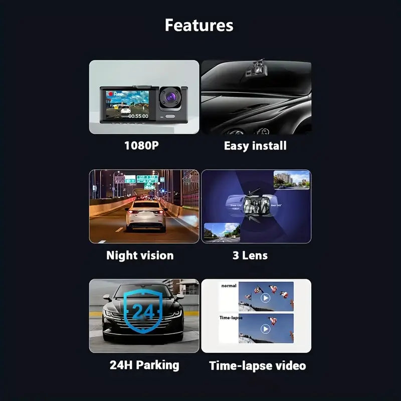 DriveGuard 360 – Triple Lens Dash Cam